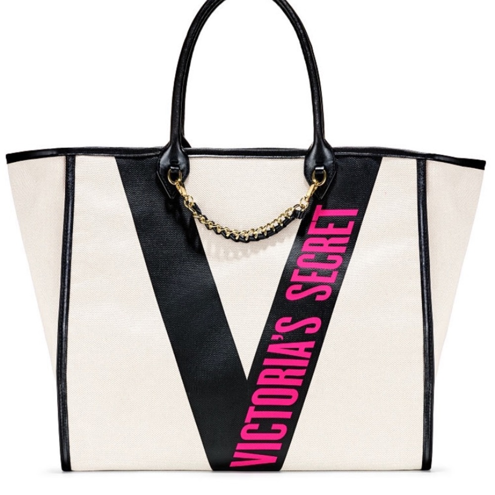 Victorias Secret gold CHAIN leather black HANDLE - Picture 3 of 3